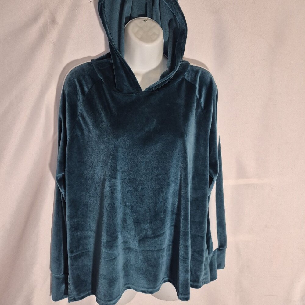 HOTOUCH fleece hoodie jacket, Emerald Green/white in size 2XL